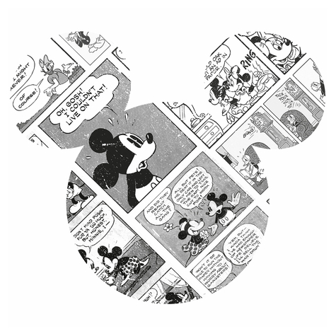 Samoprzylepna Włókninowa Tapeta/Tatuaż Ścienny - Mickey Head Comic Cartoon - Rozmiar 125 X 125 Cm