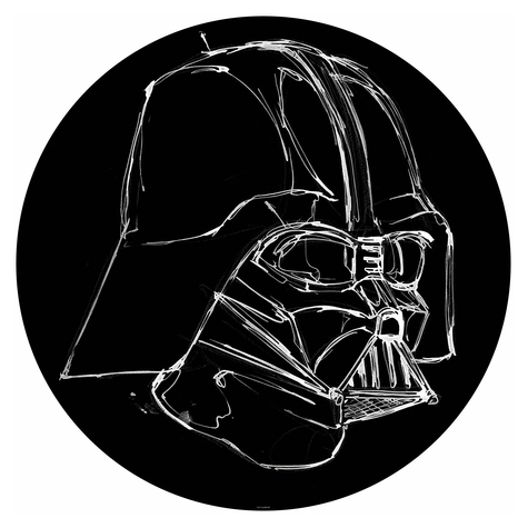 Samoprzylepna Włókninowa Tapeta/Tatuaż Ścienny - Star Wars Ink Vader - Rozmiar 125 X 125 Cm