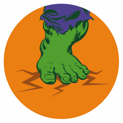 Samoprzylepna Włókninowa Tapeta/Tatuaż Ścienny - Avengers Hulk's Foot Pop Art - Rozmiar 125 X 125 Cm