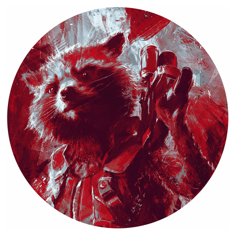 Samoprzylepna Włókninowa Tapeta/Tatuaż Ścienny - Avengers Painting Rocket Raccoon - Rozmiar 125 X 125 Cm