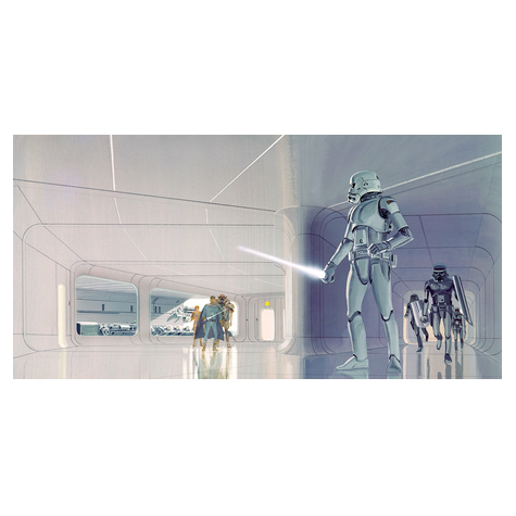 Tapeta Włókninowa - Star Wars Classic Rmq Stormtrooper Hallway - Rozmiar 500 X 250 Cm