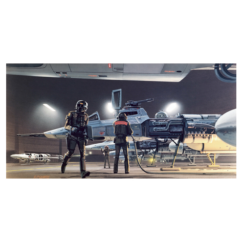 Tapeta Włókninowa - Star Wars Classic Rmq Yavin Hangar - Rozmiar 500 X 250 Cm