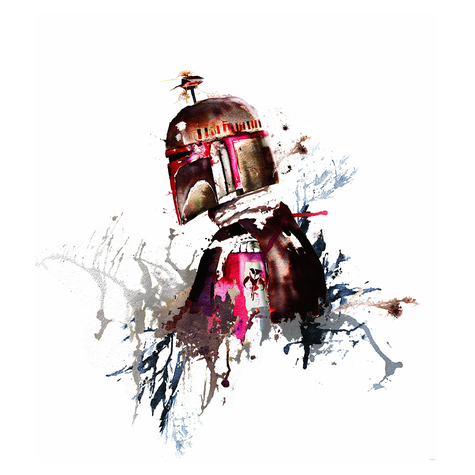 Fototapety  - Star Wars Watercolor Boba Fett - Rozmiar 250 X 280 Cm
