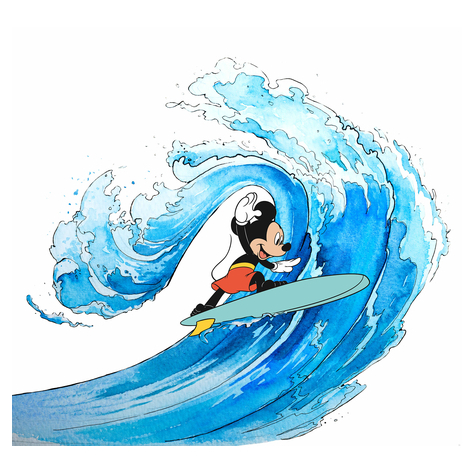 Fototapety  - Mickey Surfing - Rozmiar 300 X 280 Cm