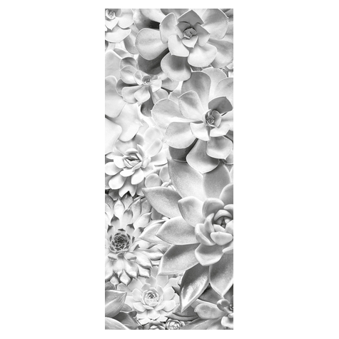 Non-Woven Wallpaper - Shades Black And White Panel - Size 100 X 250 Cm
