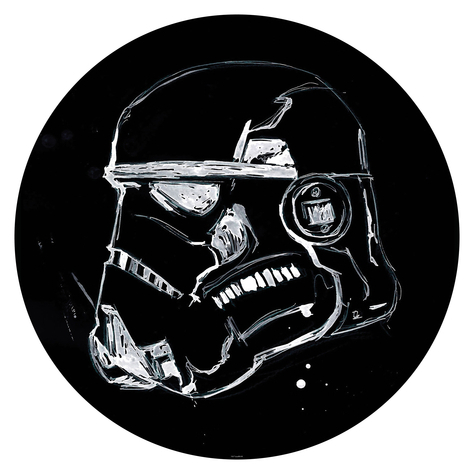 Self-Adhesive Non-Woven Wallpaper / Wall Tattoo - Star Wars Ink Stormtrooper - Size 125 X 125 Cm