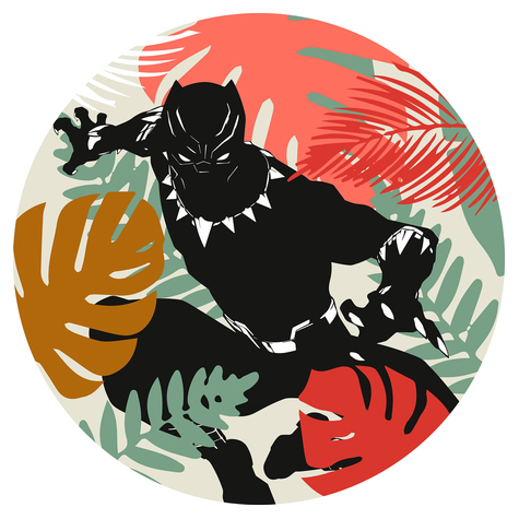 Samoprzylepna Włókninowa Tapeta/Tatuaż Ścienny - Winter Tropics Black Panther - Rozmiar 125 X 125 Cm