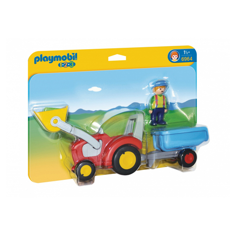 Playmobil 1.2.3 - Traktor Z Przyczepą (6964)