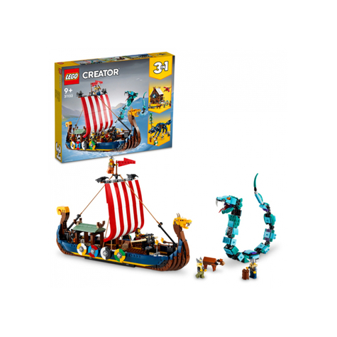Lego Creator - Statek Wikingów Z Wężem Midgardu 3w1 (31132).
