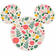 Samoprzylepna Włókninowa Tapeta/Tatuaż Ścienny - Mickey Head Wildflowers - Rozmiar 125 X 125 Cm